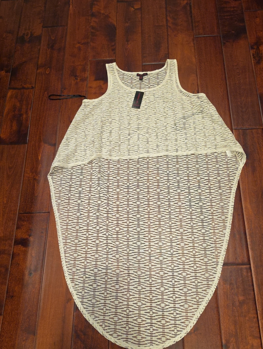 Material Girl Cream High-Low Tank Top Sz Xl New W Tags